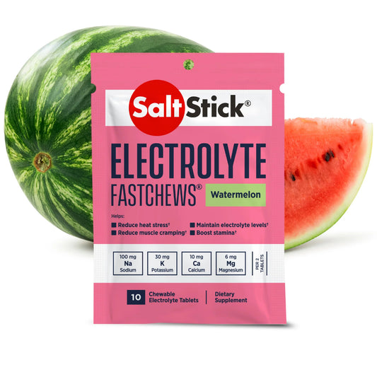 SaltStick Electrolyte FastChews watermelon flavour electrolyte tablets