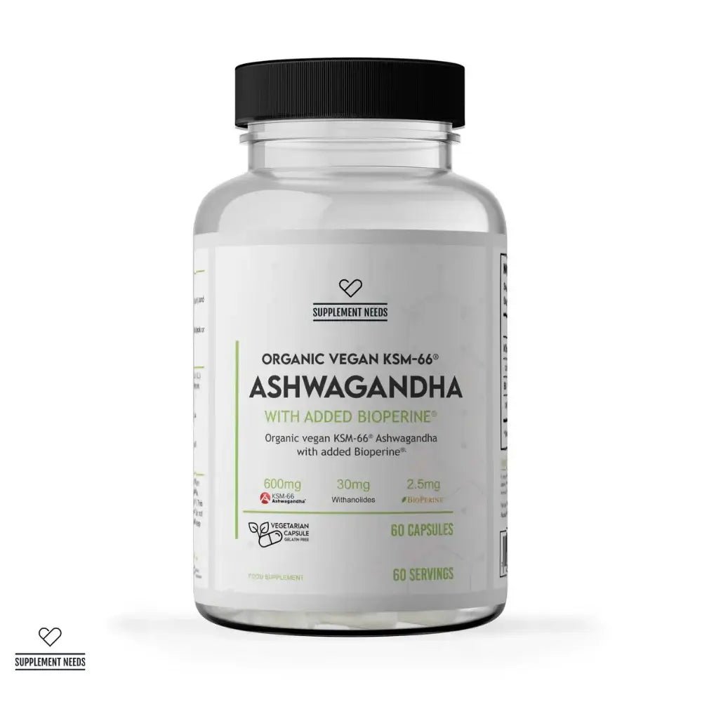 Supplement Needs Ashwagandha KSM-66 organic vegan capsules with BioPerine