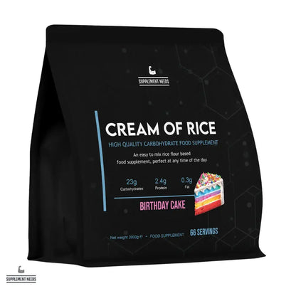 Supplement Needs Cream of Rice birthday cake flavour