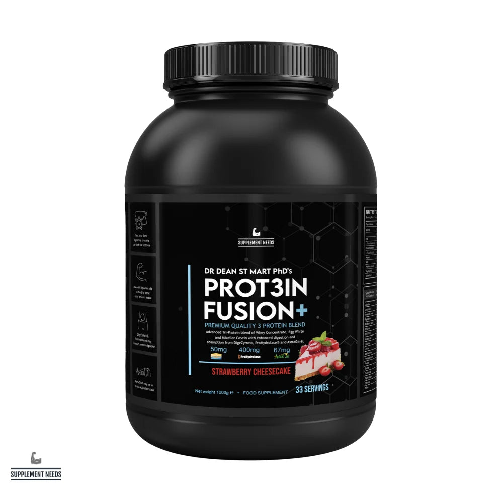 Supplement Needs PROT3IN FUSION+ Strawberry Cheesecake protein 1kg – 33 servings