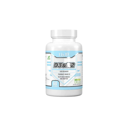 TBJP D3 and K2 vitamin supplement capsules bottle