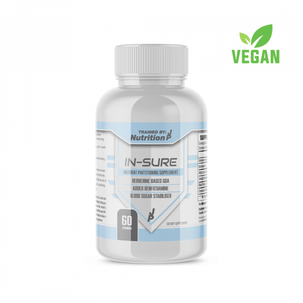 TBJP In-Sure vegan dietary supplement bottle.