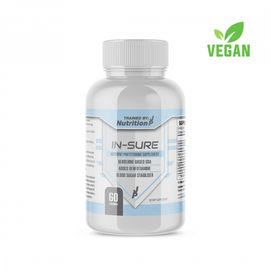 TBJP In-Sure vegan dietary supplement bottle.