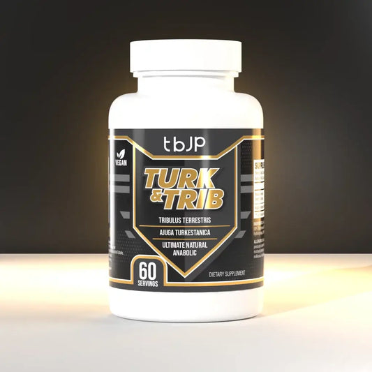 TBJP Turk Trib Tribulus Terrestris dietary supplement bottle.