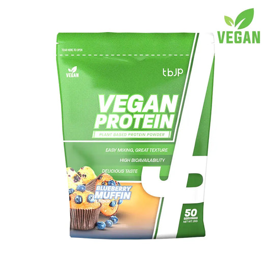TBJP vegan protein blueberry muffin plant based protein powder