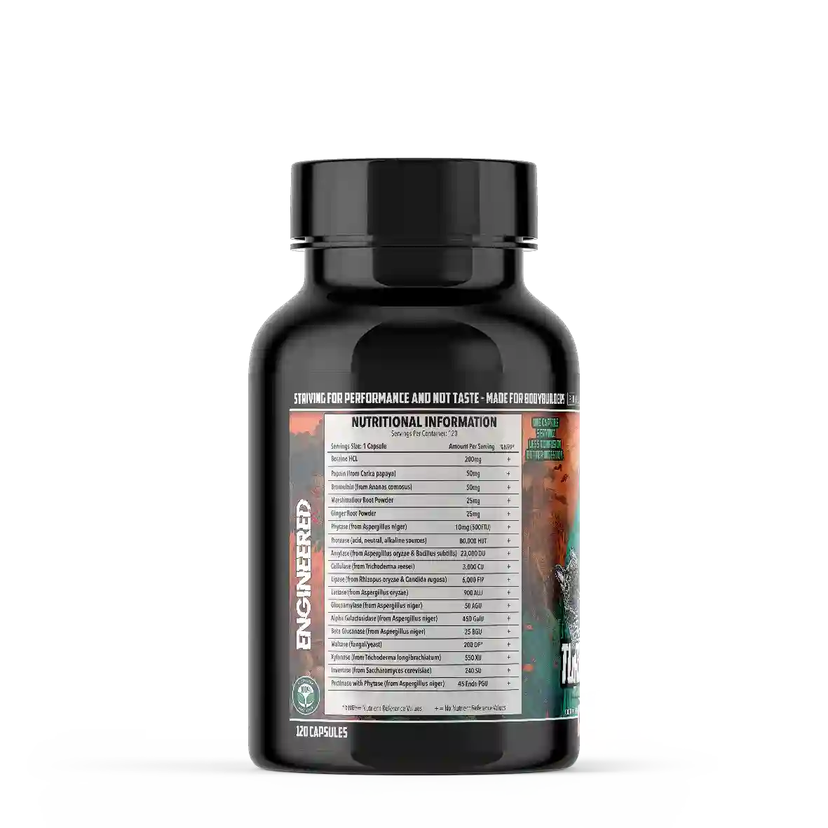 Engineered Muscle TurboDigest ingredients panel - Nutrihacks Cyprus