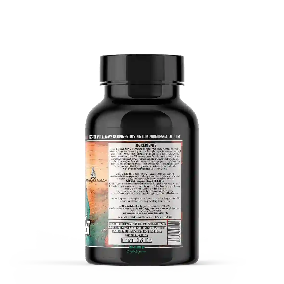 Engineered Muscle TurboDigest nutritional information panel - Nutrihacks Cyprus