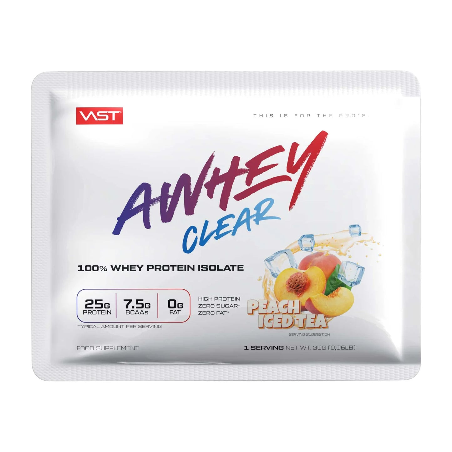Vast AWHEY Clear Peach Iced Tea Whey Protein Sachet