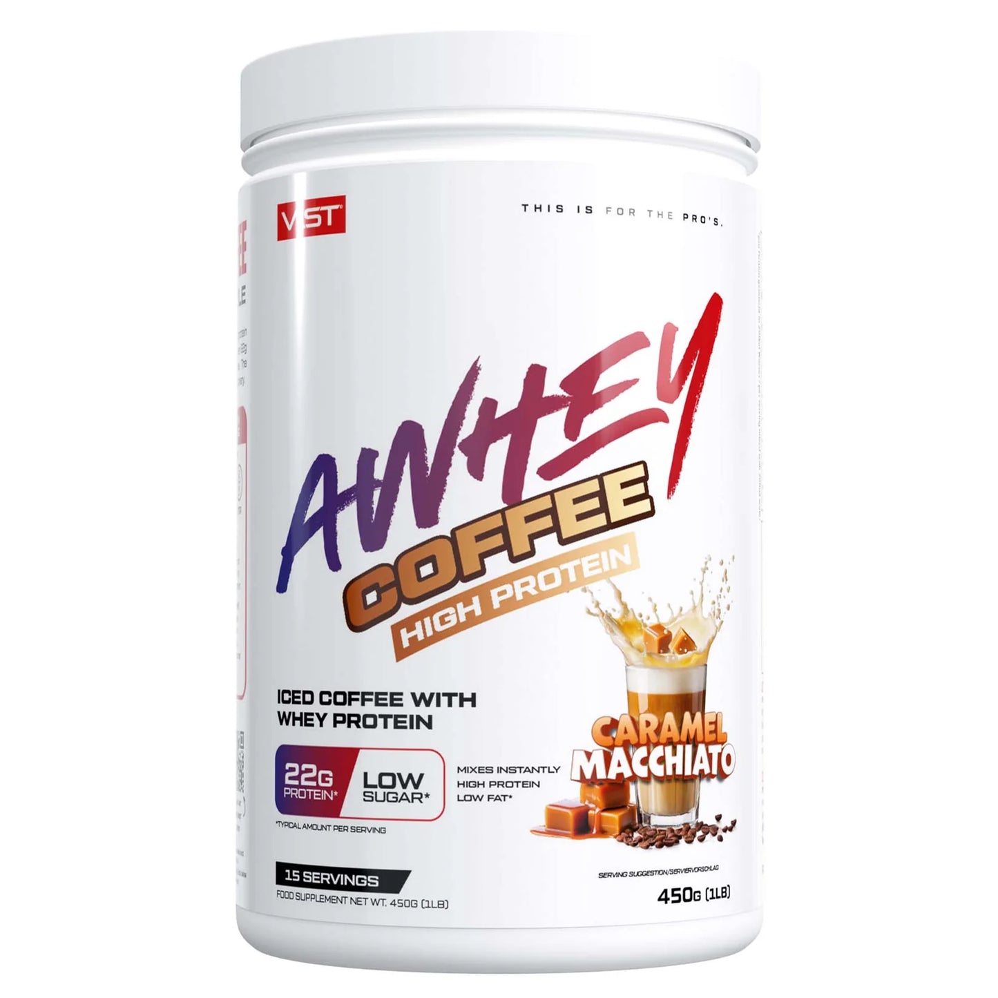 VAST AWHEY Coffee Caramel Macchiato 450g high protein iced coffee powder