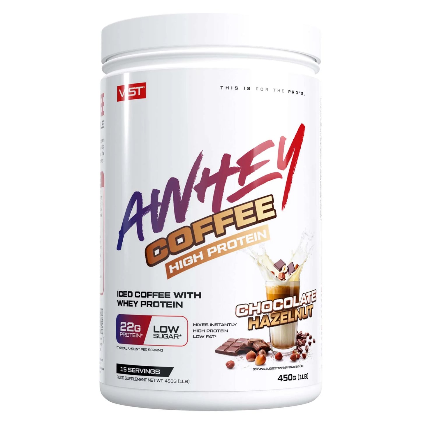 VAST AWHEY Coffee Chocolate Hazelnut 450g high protein iced coffee powder