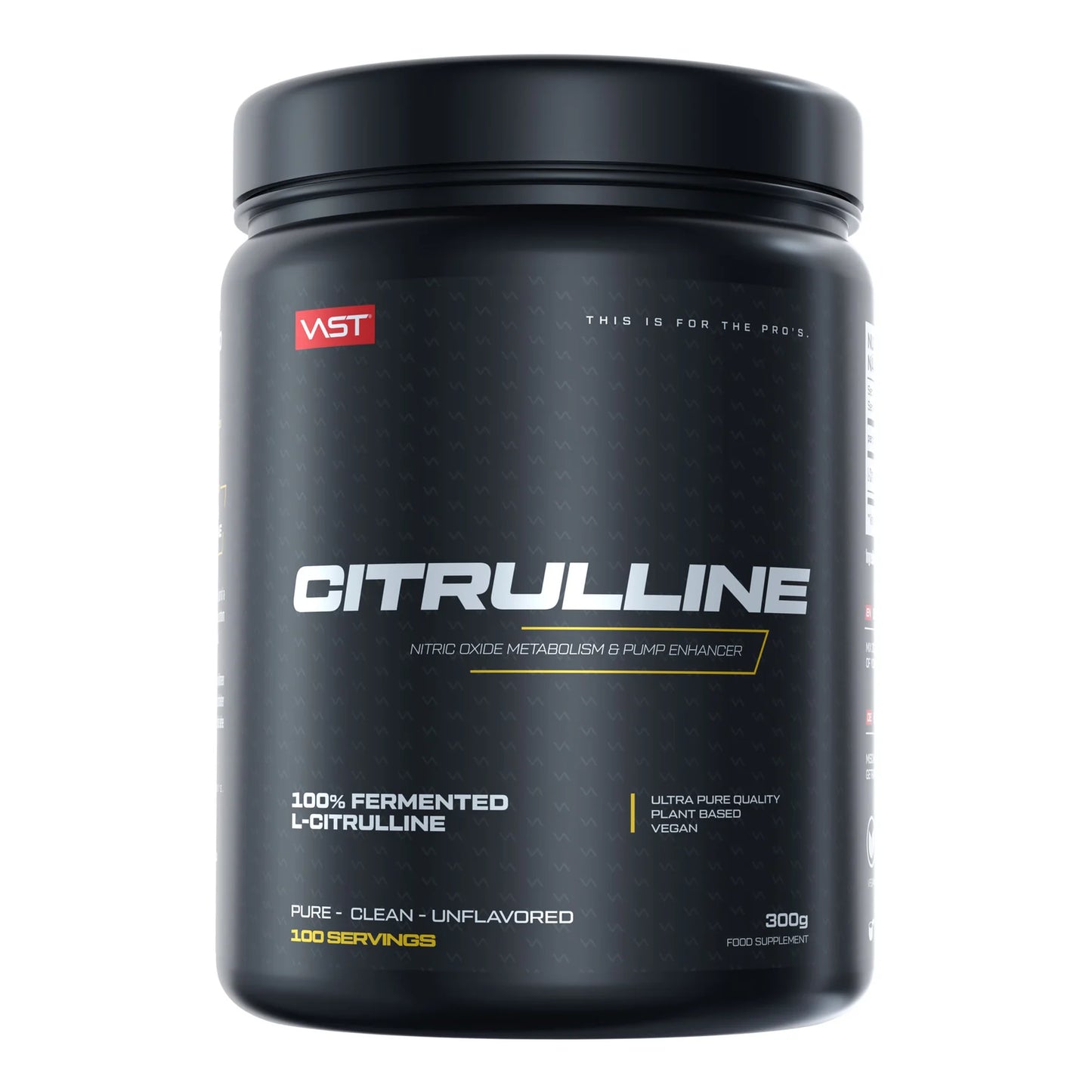 VAST Citrulline 300g – pure fermented L-Citrulline powder for nitric oxide, muscle pumps and training performance
