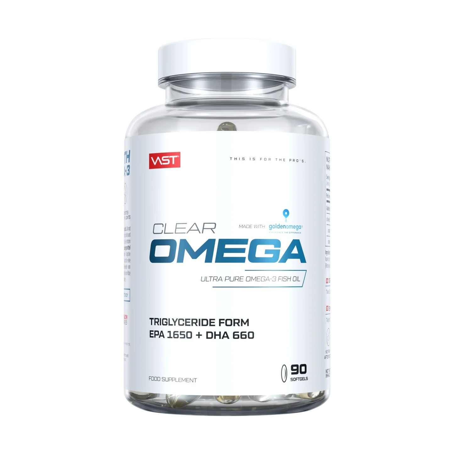 VAST Clear Omega ultra pure omega 3 fish oil softgels