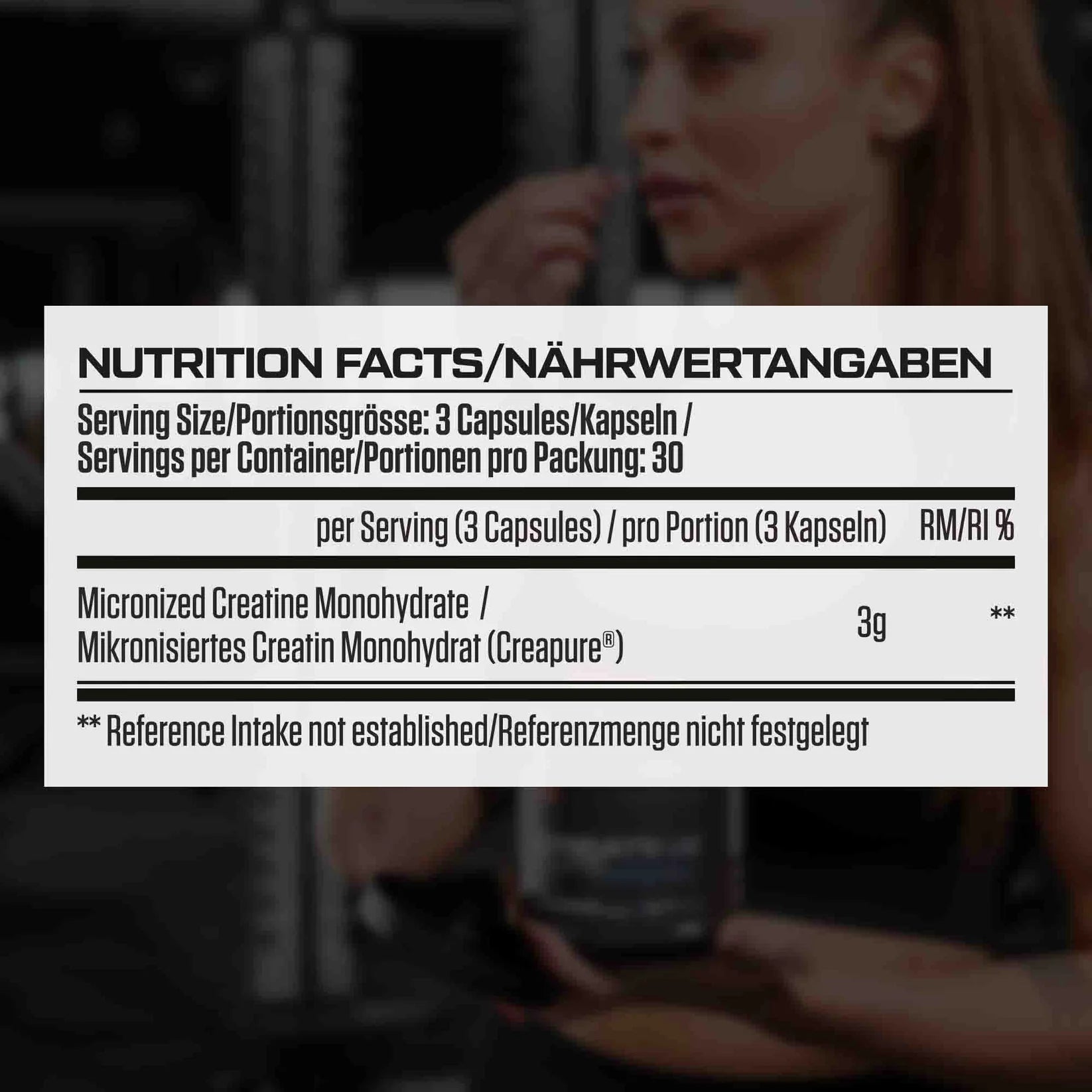 VAST Creatine Creapure Caps supplement facts and ingredients