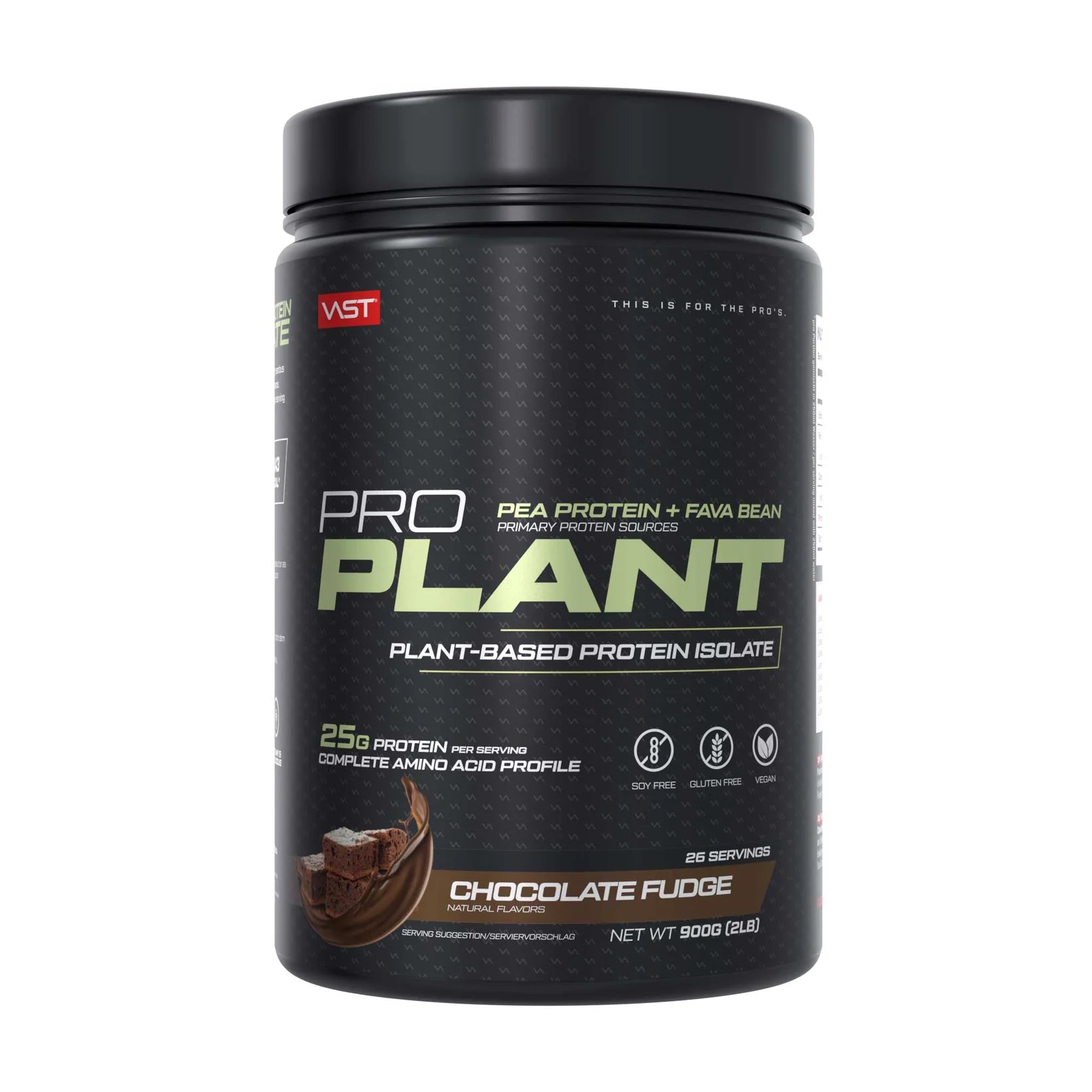 VAST PRO PLANT chocolate fudge plant based protein isolate tub