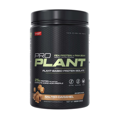 VAST PRO PLANT salted caramel plant based protein isolate tub