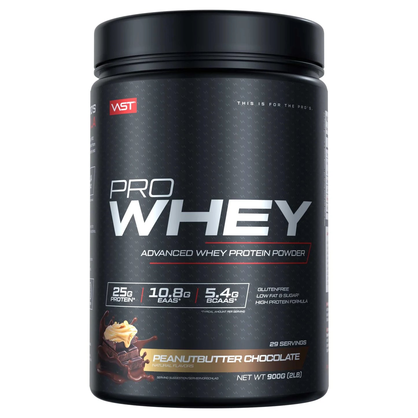 VAST Pro Whey 900g Peanut Butter Chocolate whey protein powder