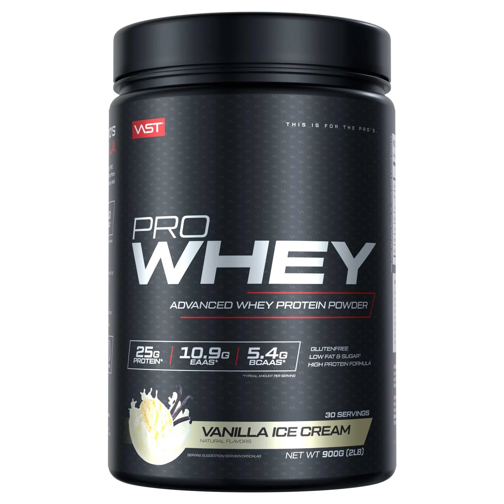 VAST Pro Whey 900g Vanilla Ice Cream whey protein powder
