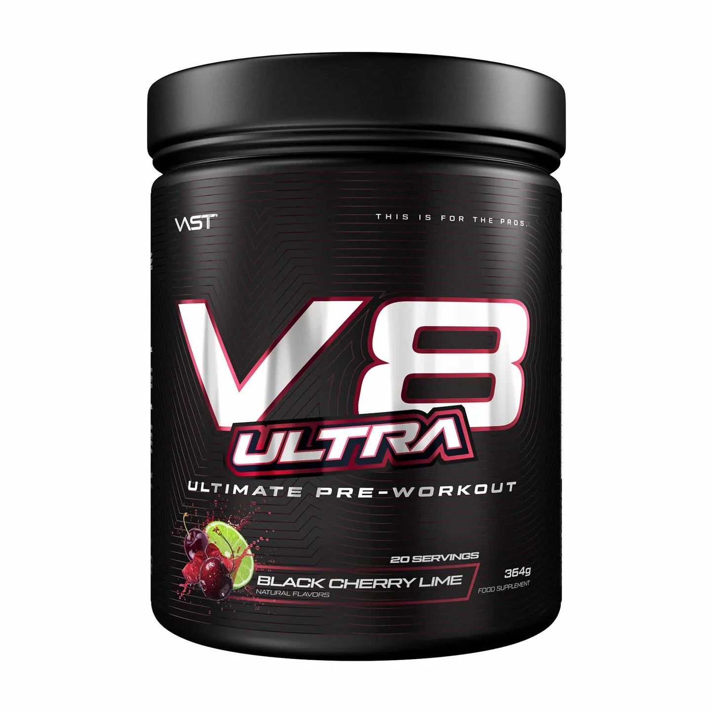 Vast Sports V8 Ultra Pre Workout Black Cherry Lime 20 Servings