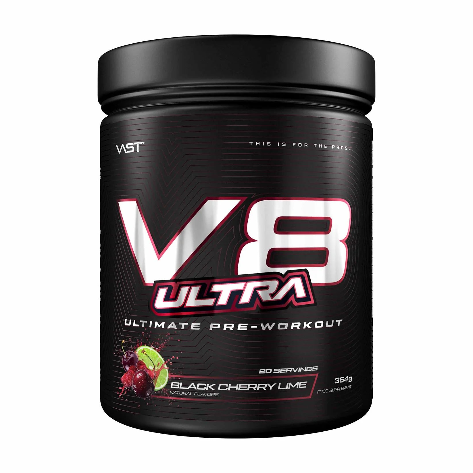 Vast Sports V8 Ultra Pre Workout Black Cherry Lime 20 Servings