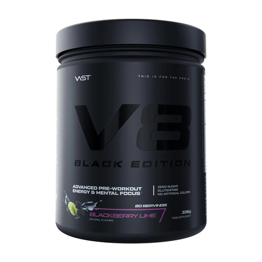 VAST V8 Black Edition pre workout Blackberry Lime 20 servings 336g