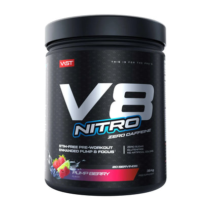 VAST V8 Nitro Pumpberry stim free pre workout 20 servings